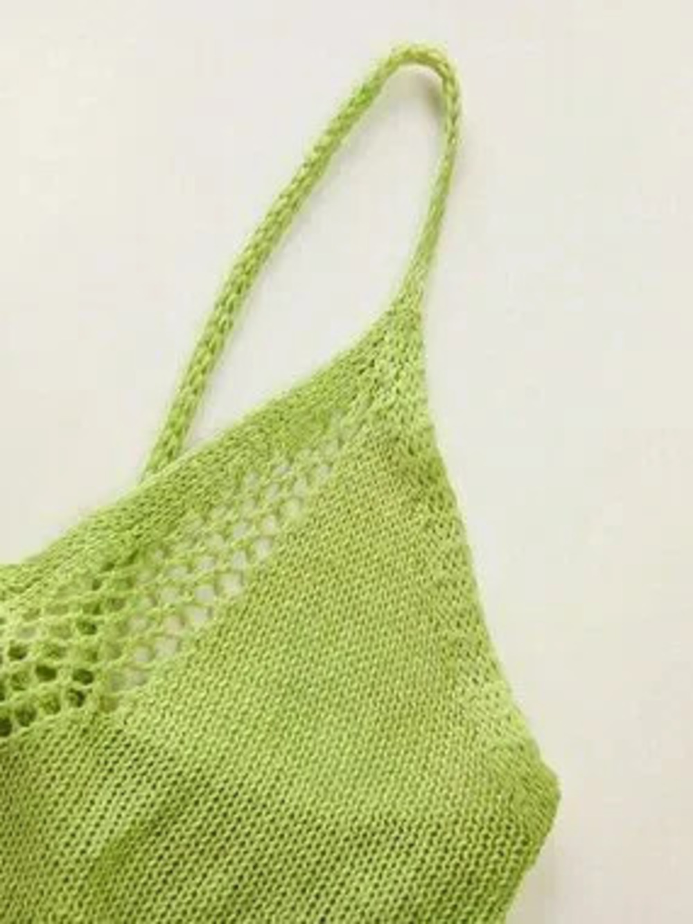 ZARA Green Casual Women's Knit Hollow Cami Style Dress